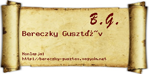 Bereczky Gusztáv névjegykártya