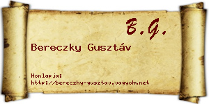 Bereczky Gusztáv névjegykártya