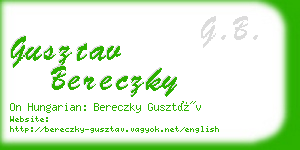 gusztav bereczky business card